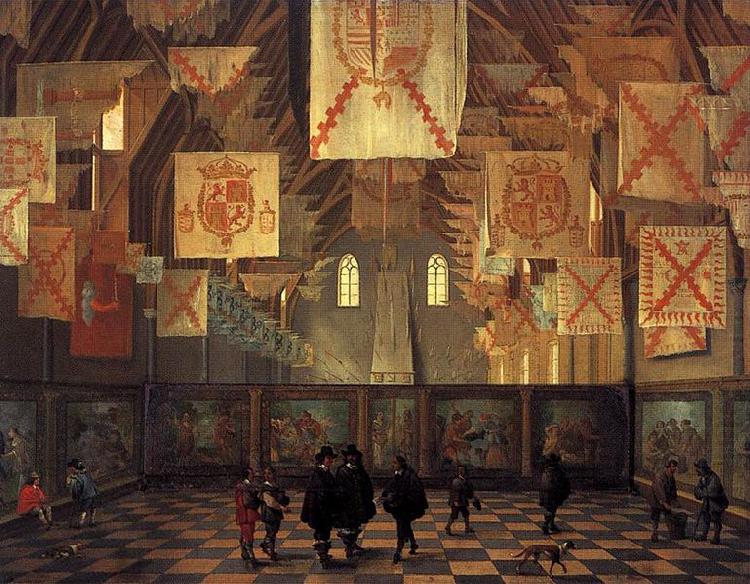 Interior of the Great Hall on the Binnenhof in The Hague., Bartholomeus van Bassen